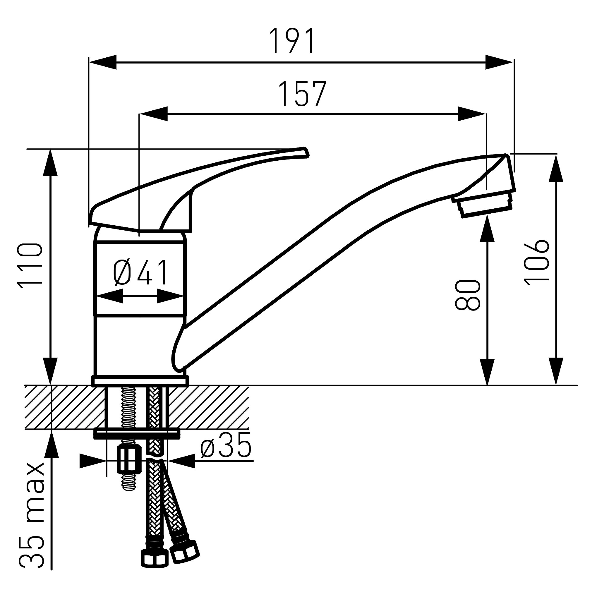 Basic - Standing washbasin mixer, chrome