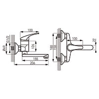 Basic - Wall-mounted washbasin mixer, chrome