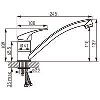 Basic - standing basin mixer with swivel spout