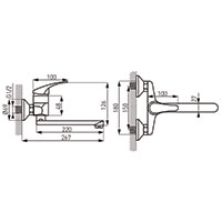 Basic - Wall-mounted sink mixer, chrome