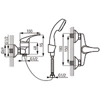 Basic - wall-mounted shower mixer