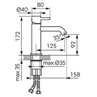 Ciriculus - Standing low washbasin mixer, gun metal