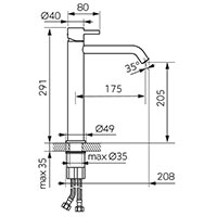 Ciriculus - Standing countertop washbasin mixer, gun metal