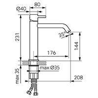 Ciriculus - Standing middle washbasin mixer, gun metal