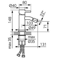 Ciriculus - Bidet standing mixer, chrome