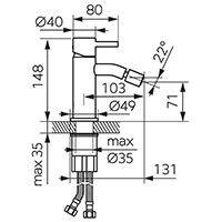 Ciriculus - Bidet standing mixer, brushed gold