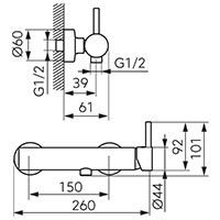 Ciriculus - Shower mixer with shower set, chrome