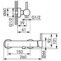Ciriculus - Shower mixer with shower set, brushed gold