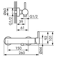 Ciriculus - Shower mixer with shower set, gun metal