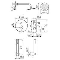 Ciriculus - Concealed shower 2F set, brushed gold