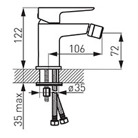 Adore Black/Chrome - bidet standing mixer