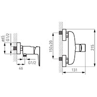 Adore White/Chrome - Wall-mounted shower mixer, white-chrome