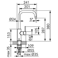 Distanza - Sink mixer with sensor, U spout, chrome