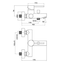 Fiesta - Wall-mounted bath mixer, chrome
