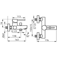 Fiesta Bright Gold - Wall-mounted bath mixer, bright gold