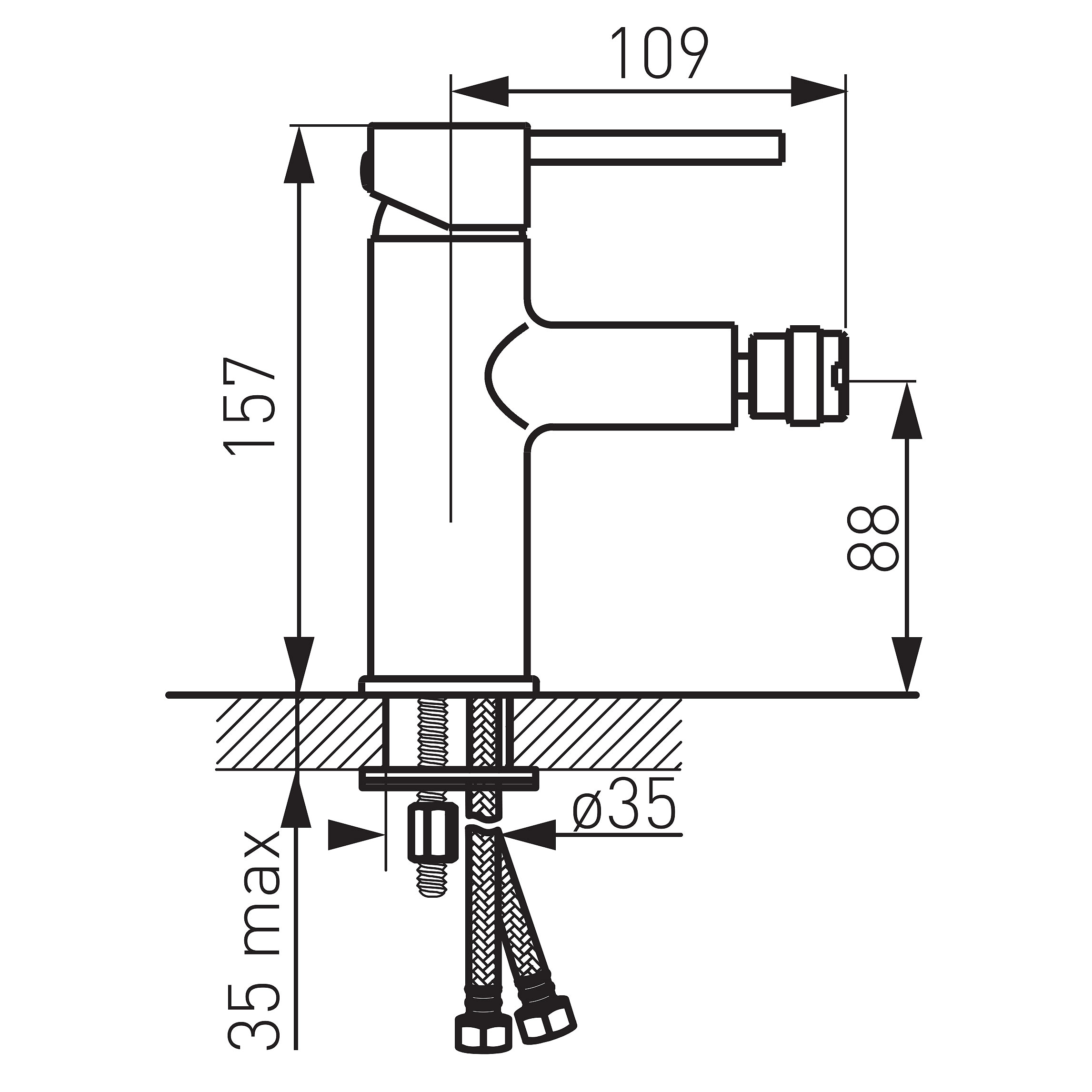 Fiesta - Bidet standing mixer, chrome