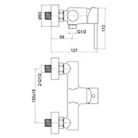 Fiesta - Wall-mounted shower mixer, chrome