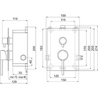 Fiesta - Build-in shower mixer - box kit, chrome