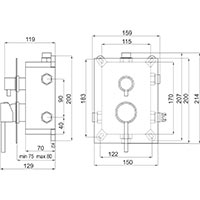 Fiesta - Build-in shower mixer - box kit, chrome