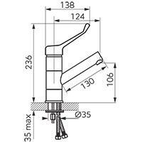 Fiesta Medico - standing washbasin mixer with swivel spout