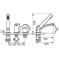 Ferro One - Multiple-hole bath mixer