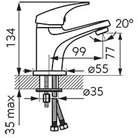 Ferro One - standing washbasin mixer, chrome