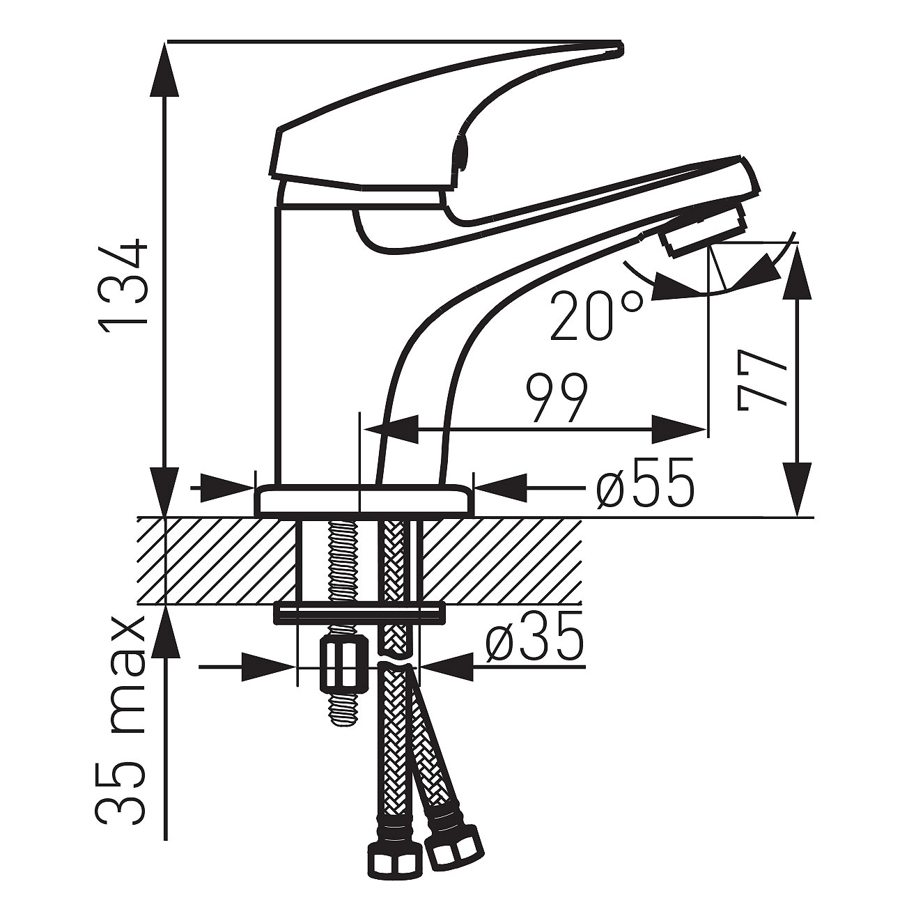 Ferro One - Standing washbasin mixer, chrome