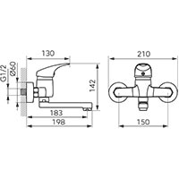 Ferro One - wall-mounted washbasin mixer, chrome