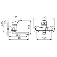 Ferro One - wall-mounted washbasin mixer