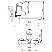 Ferro One - wall-mounted washbasin mixer