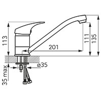 Ferro One - standing sink mixer, chrome