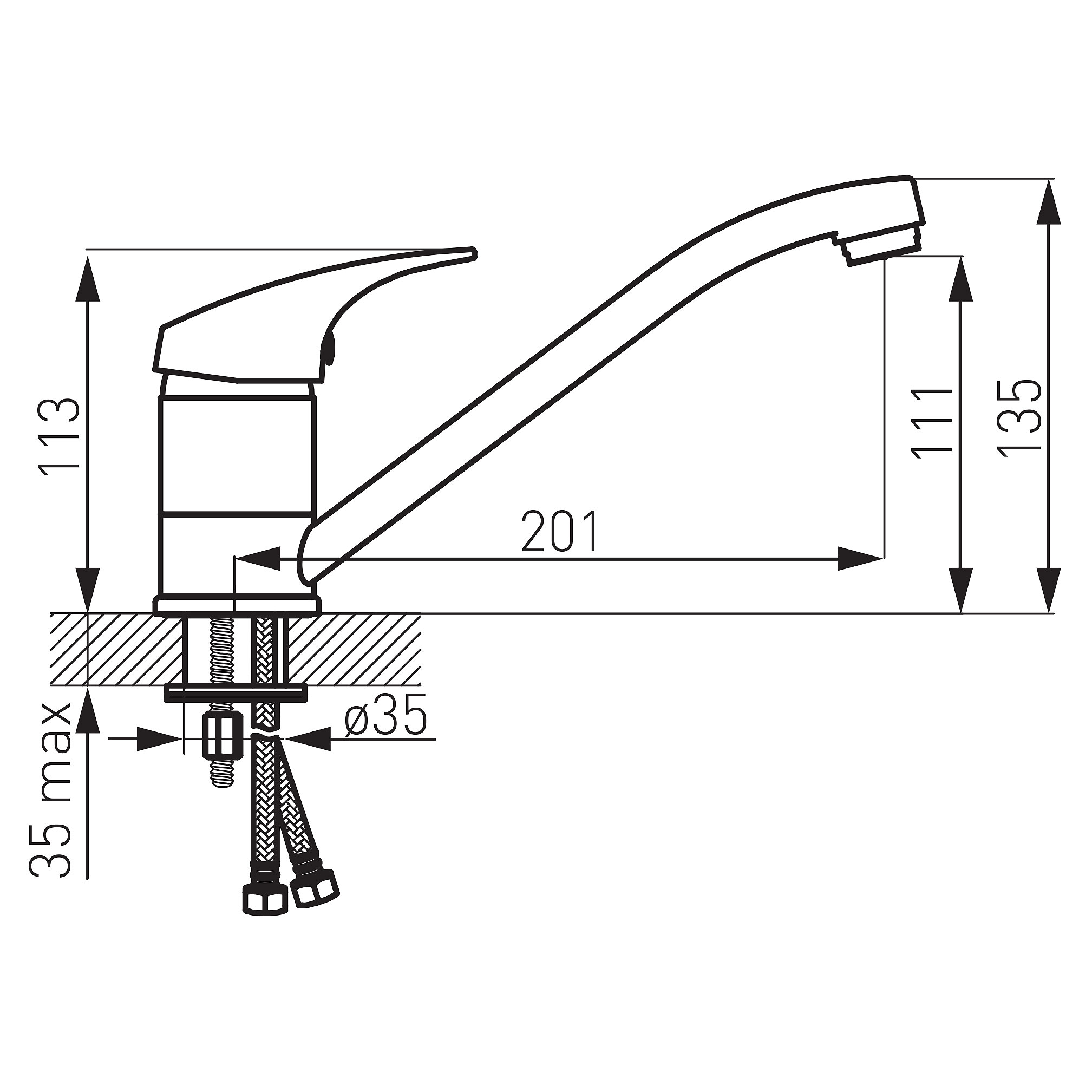 Ferro One - Standing sink mixer, chrome