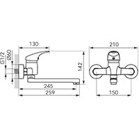 Ferro One - wall-mounted sink mixer, chrome