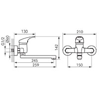 Ferro One - wall-mounted sink mixer