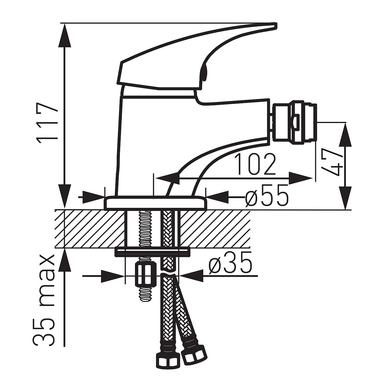 Ferro One - Bidet standing mixer, chrome