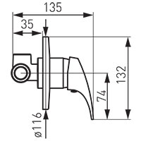 Ferro One - Build-in shower mixer, chrome