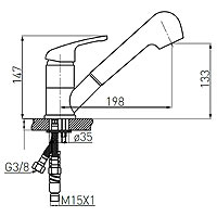 Freya - standing sink mixer with pull-out spray