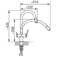 Filtrata - Baterie inalta pentru chiuveta cu apa filtrata, negru/crom