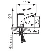 Isso - Standing washbasin mixer, chrome