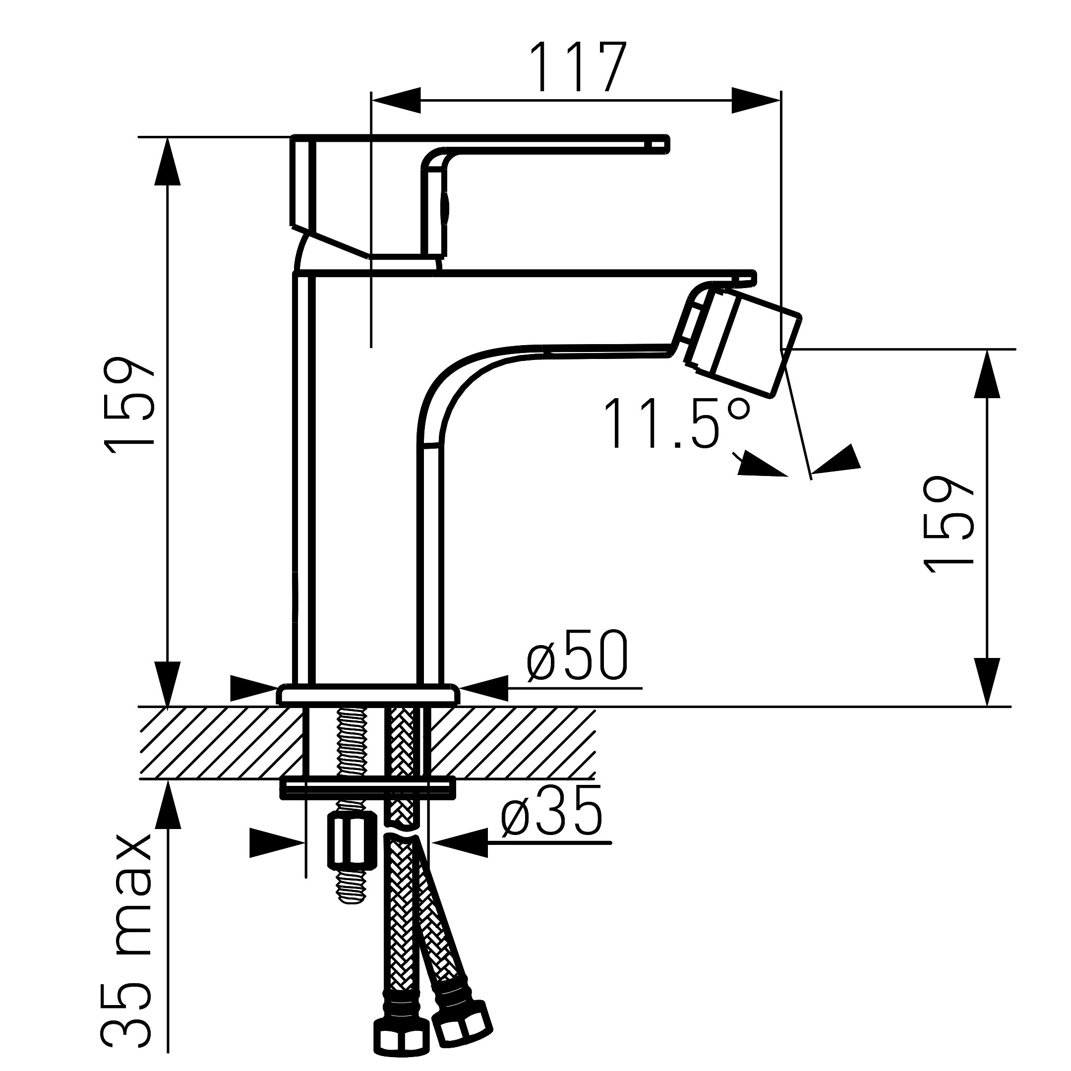 Alba VerdeLine - bidet standing mixer