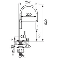 Libretto - Standing sink mixer with flexible pull-out spray