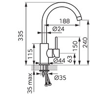 Lugio Sink standing mixer