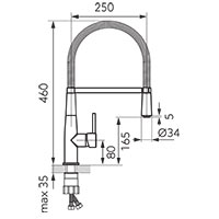 Sonata - Standing sink mixer with pull-out spray