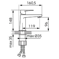 Nostris - Washbasin standing mixer, chrome
