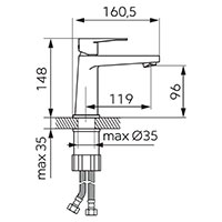 Nostris - washbasin standing mixer, black