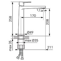Nostris - washbasin high standing mixer, black