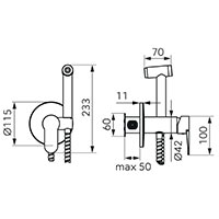 Nostris - Concealed bidet mixer with accessories, chrome