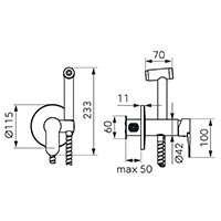 Nostris - concealed bidet mixer with accessories, black