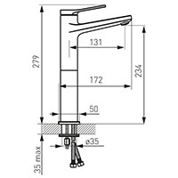 Stratos Black - Standing counter washbasin mixer, black
