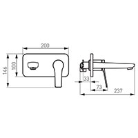 Stratos - Built-in washbasin mixer, chrome